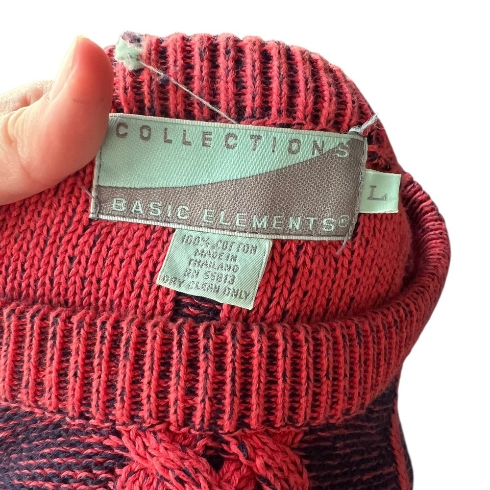 Vintage Basic Elements sweater made from 100% cotton, tagged size Large - Picture 2 of 4